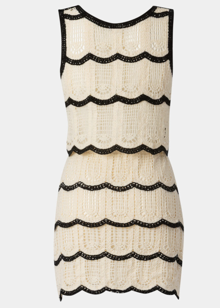 Cream & Black Knitted Top & Skirt Set - Image 2