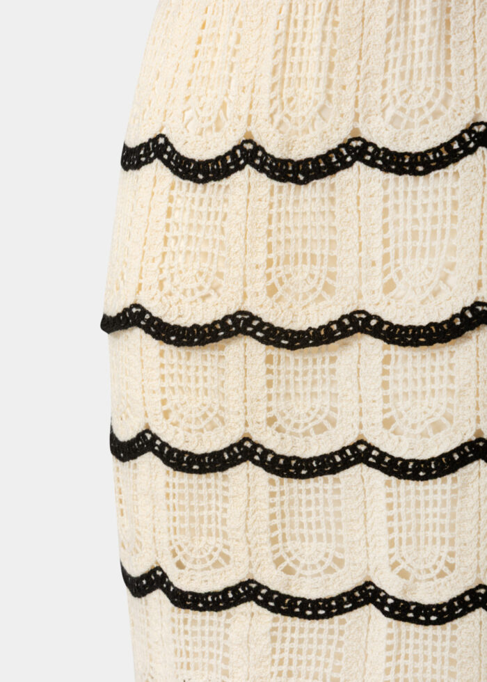 Cream & Black Knitted Top & Skirt Set - Image 3