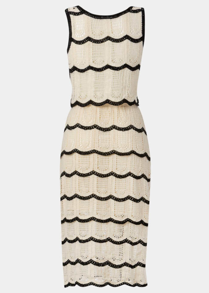 Cream & Black Knitted Top & Skirt Set - Image 2