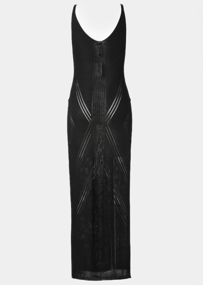 Black Knitted High Cut Leg Beachwear w/ Side Buttons - Image 2