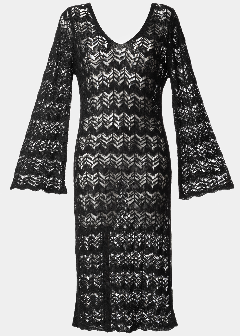 G28A7396 copy Black Long Sleeved Knitted Beachwear - Image 1