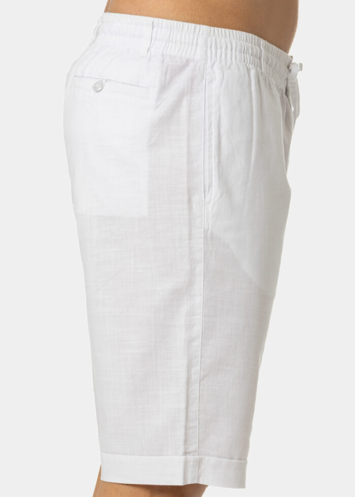 100% Cotton White Classic Shorts - Image 3