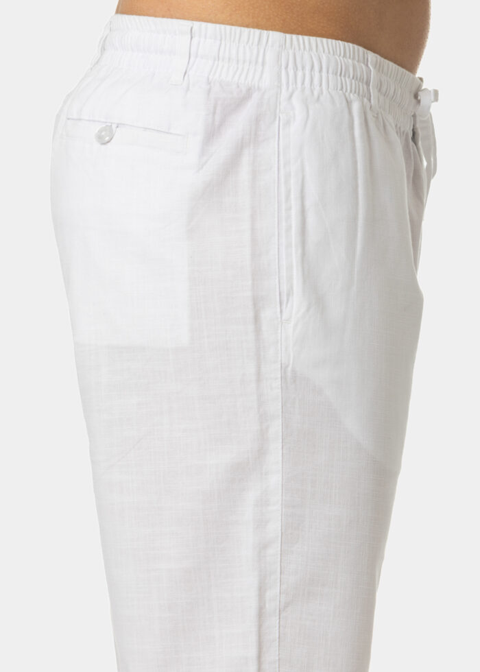 100% Cotton White Classic Shorts - Image 4