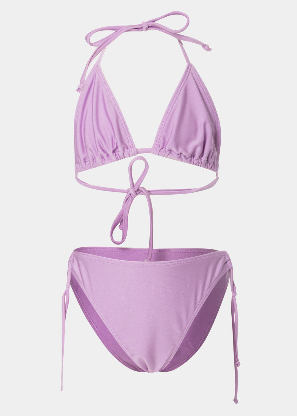 G28A7505 copy Girls Classic Bikini Swimwear - Shimmering Lilac - Image 1