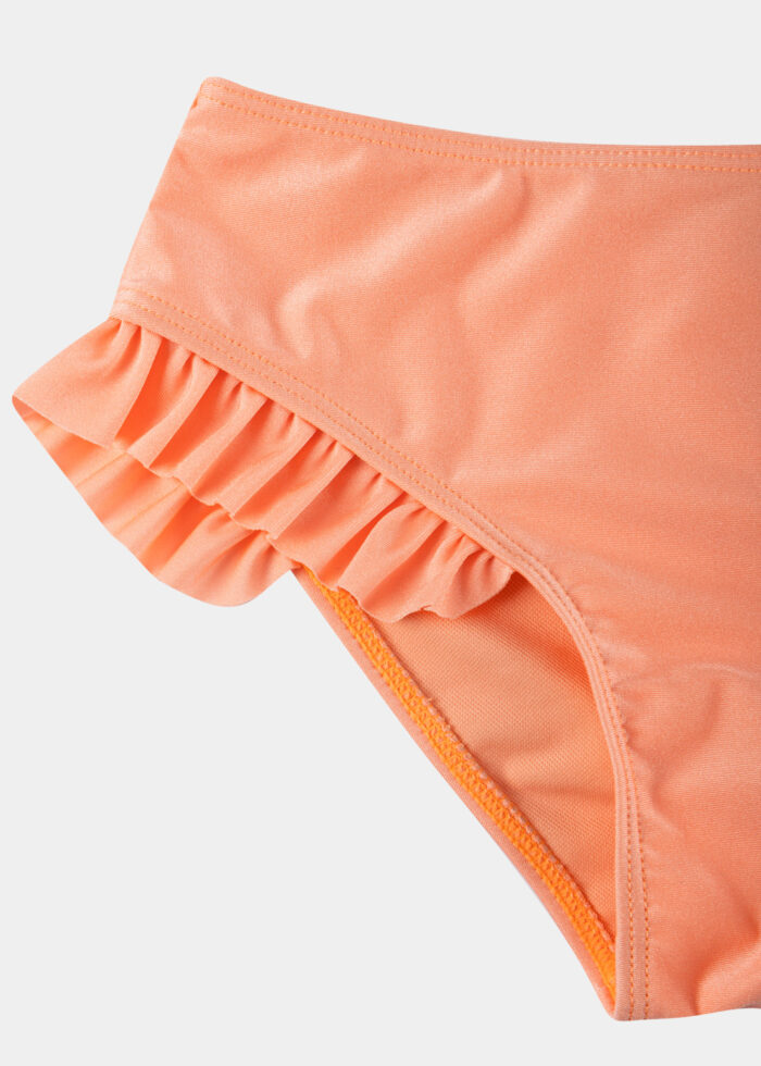 Girls Bikini Swimwear w/ Ruffles - Shimmering Peach - Image 2