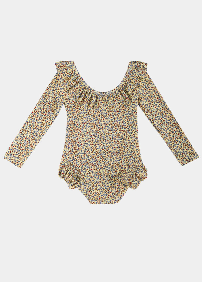 Girls One-Piece Swimsuit w/ Flowers Print - Image 3