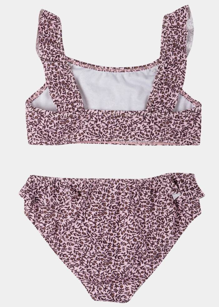 Girls Bikini Swimwear w/ Ruffles - Floral - Image 3