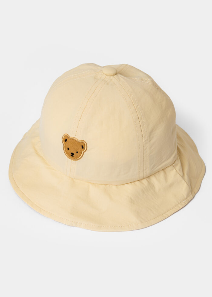 Beige Kids Bucket Hat w/ Teddy Bear - Image 3