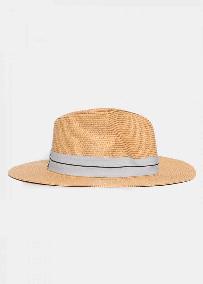 Beige Straw Panama with Grey Strap - Image 2