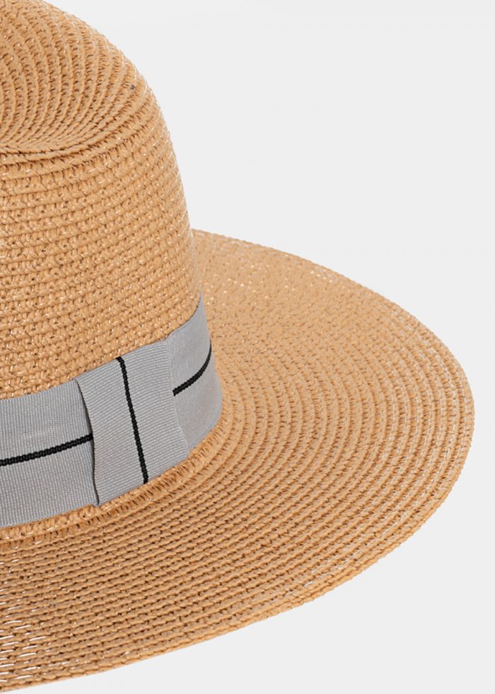 Beige Straw Panama with Grey Strap - Image 3