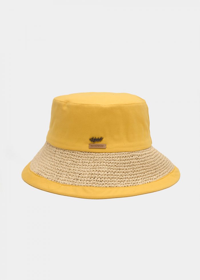 Mustard Bucket Cotton & Straw Hat - Image 2