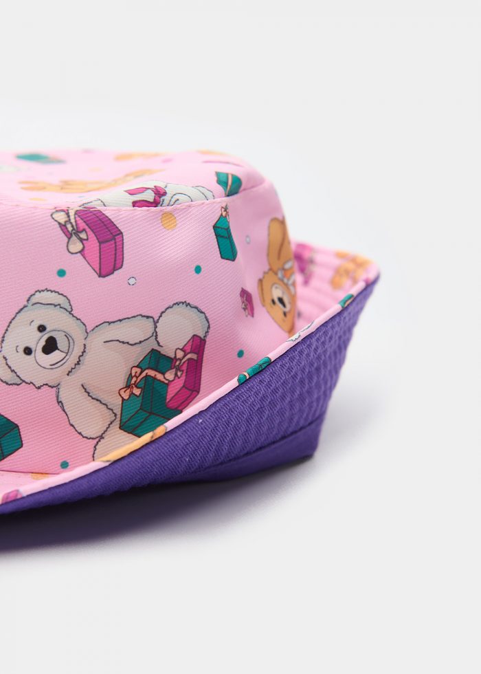 Kids Bucket Hat Double Face w/ Teddy Bear Patern - Image 2