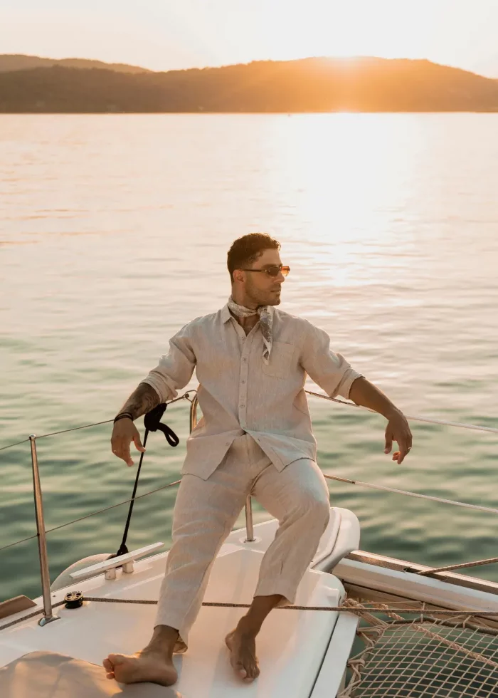 100% Linen Natural Beige Pants - Image 2