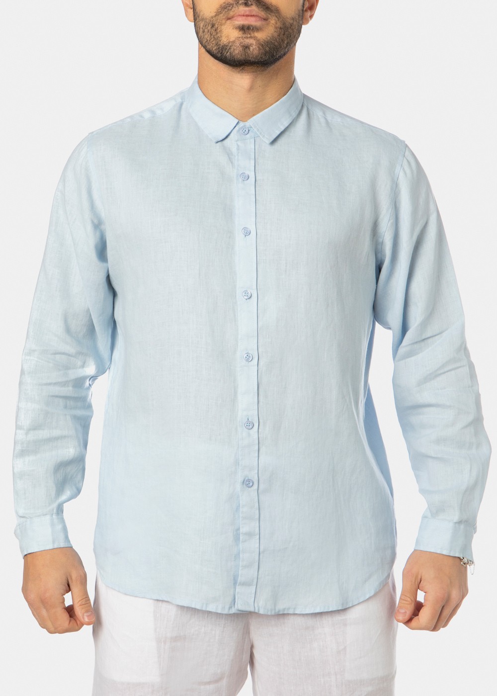 100% Linen Light Blue Shirt 100% Linen Light Blue Shirt - Image 1