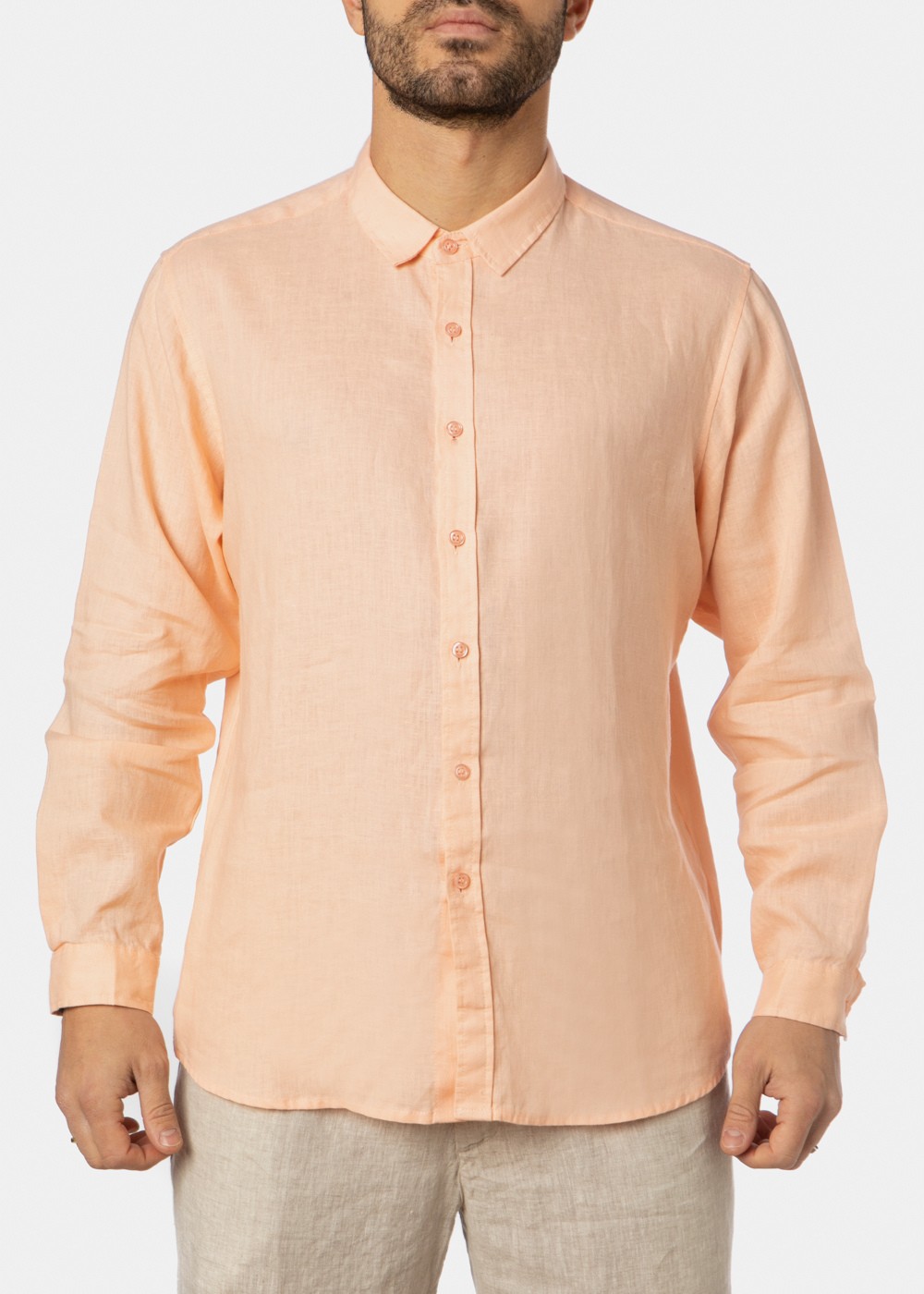 100% Linen Peach Shirt 100% Linen Peach Shirt - Image 1