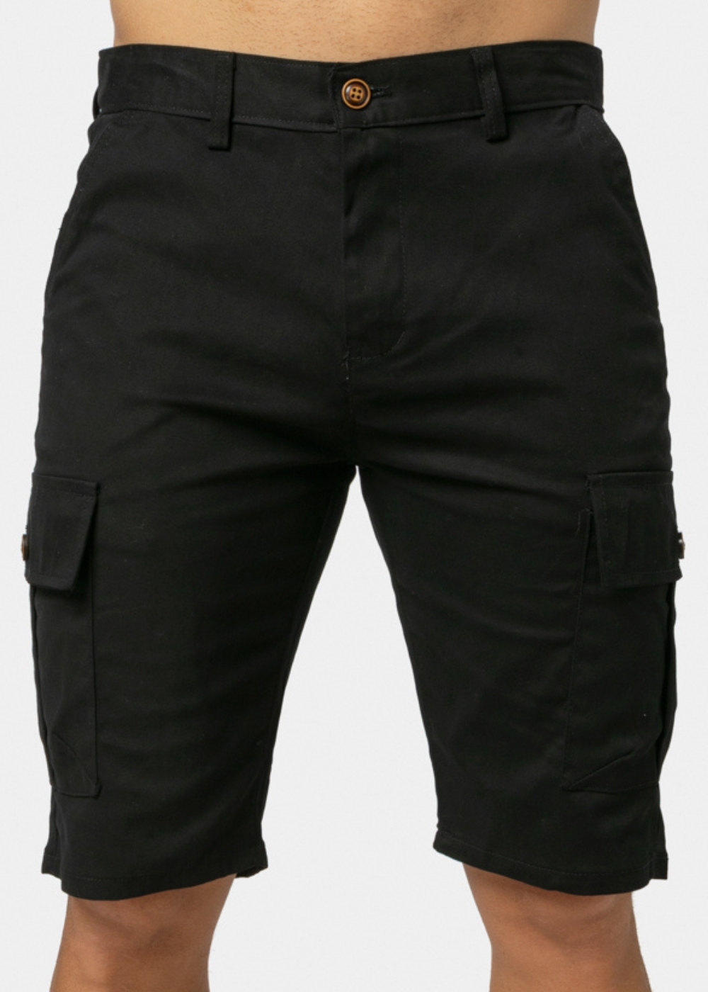 Black Cotton Cargo Shorts Black Cotton Cargo Shorts - Image 1