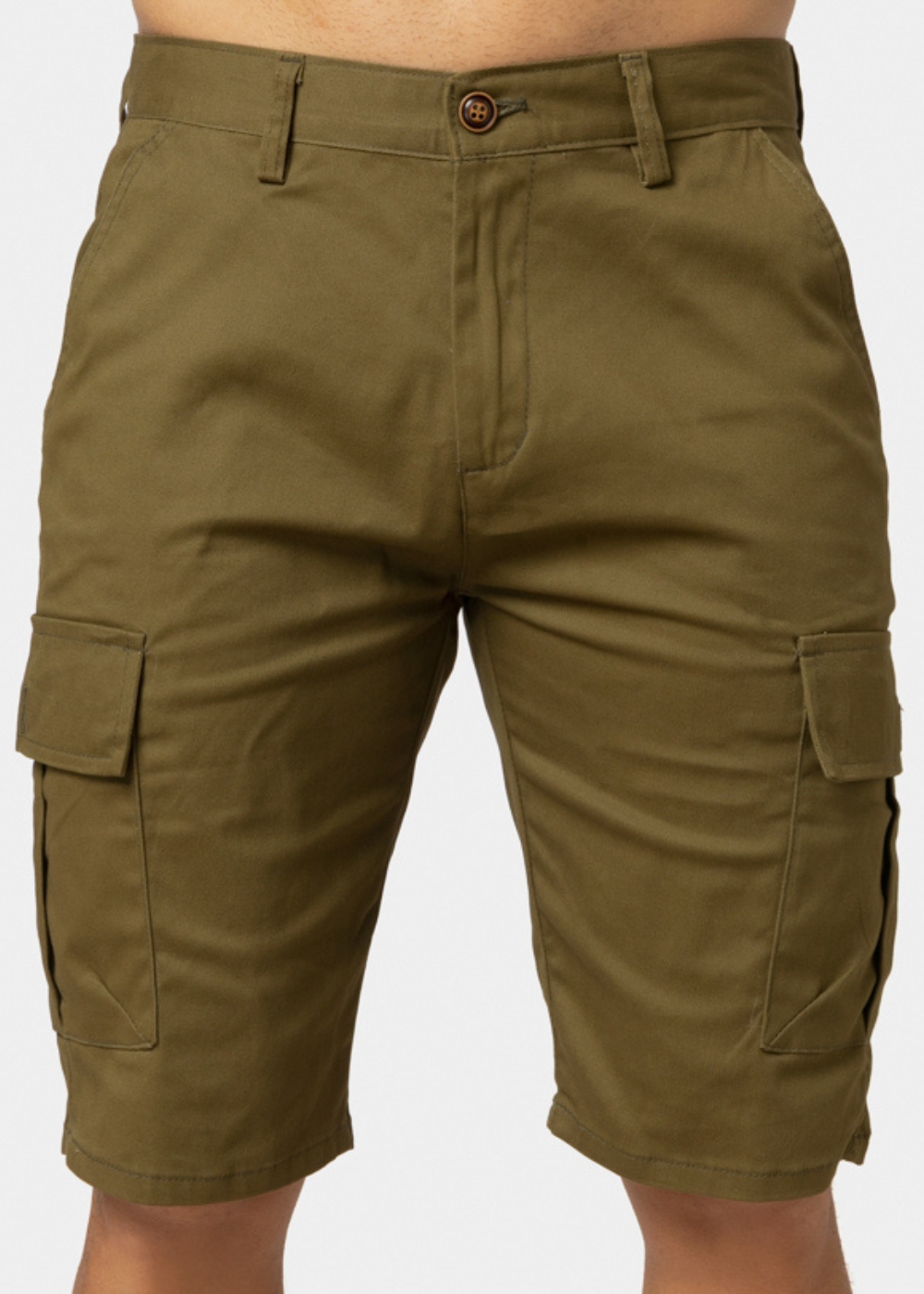 Khaki Cotton Cargo Shorts Khaki Cotton Cargo Shorts - Image 1