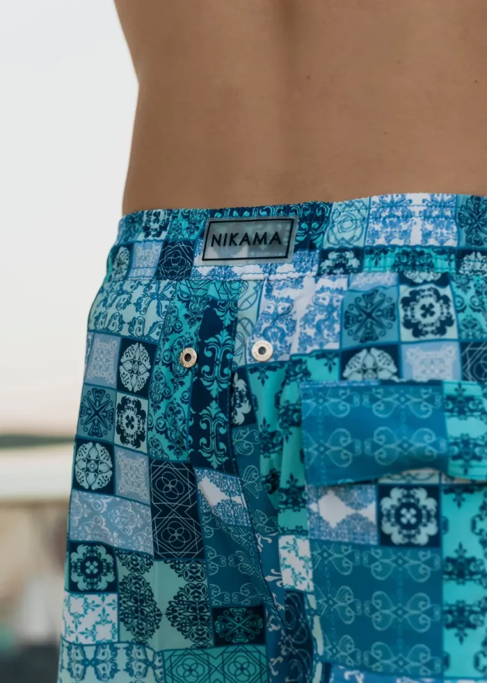 Blue Patterns Classic Men Swimwear - Image 3