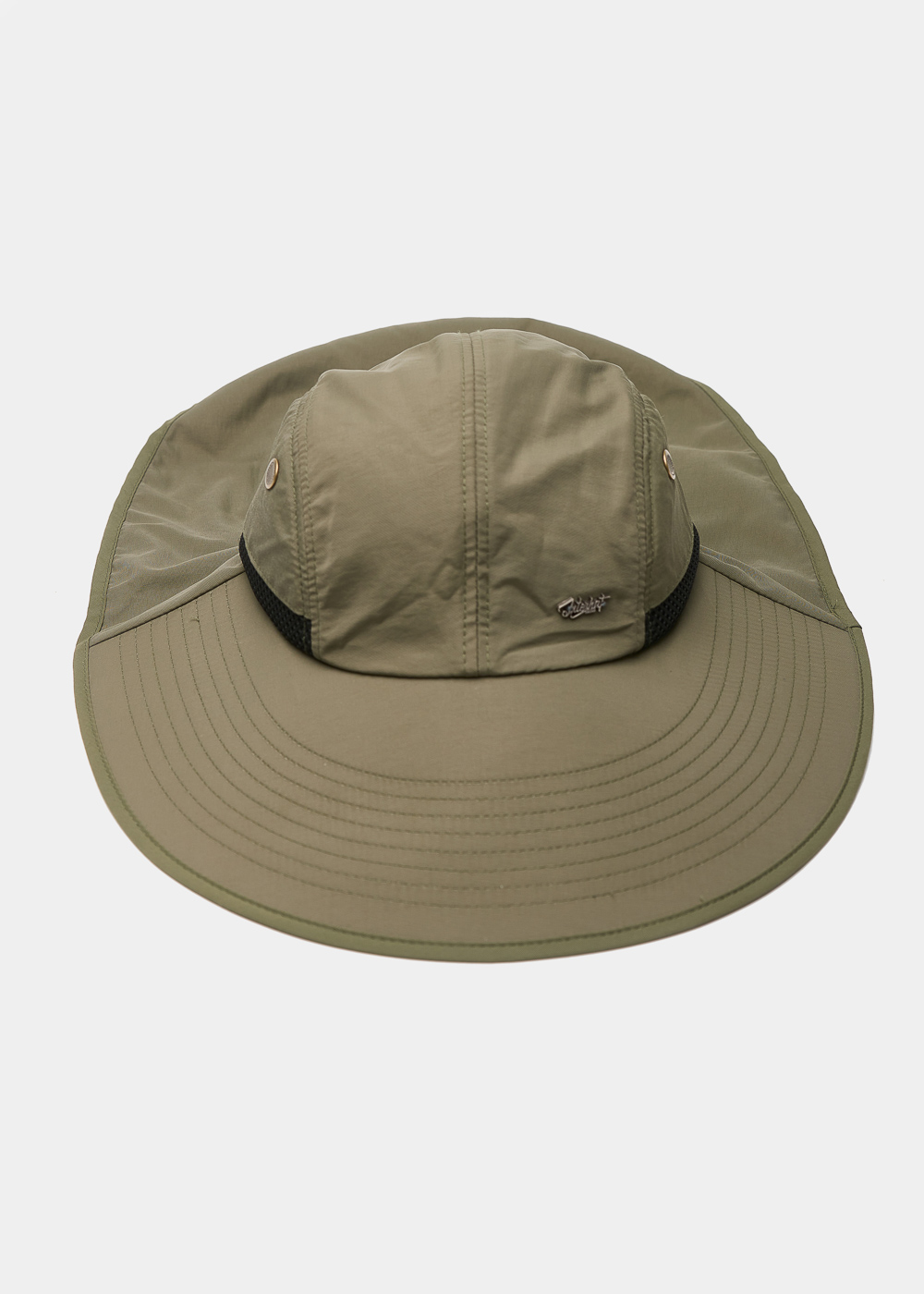 Khaki active hat with neck protector Khaki active hat with neck protector - Image 1