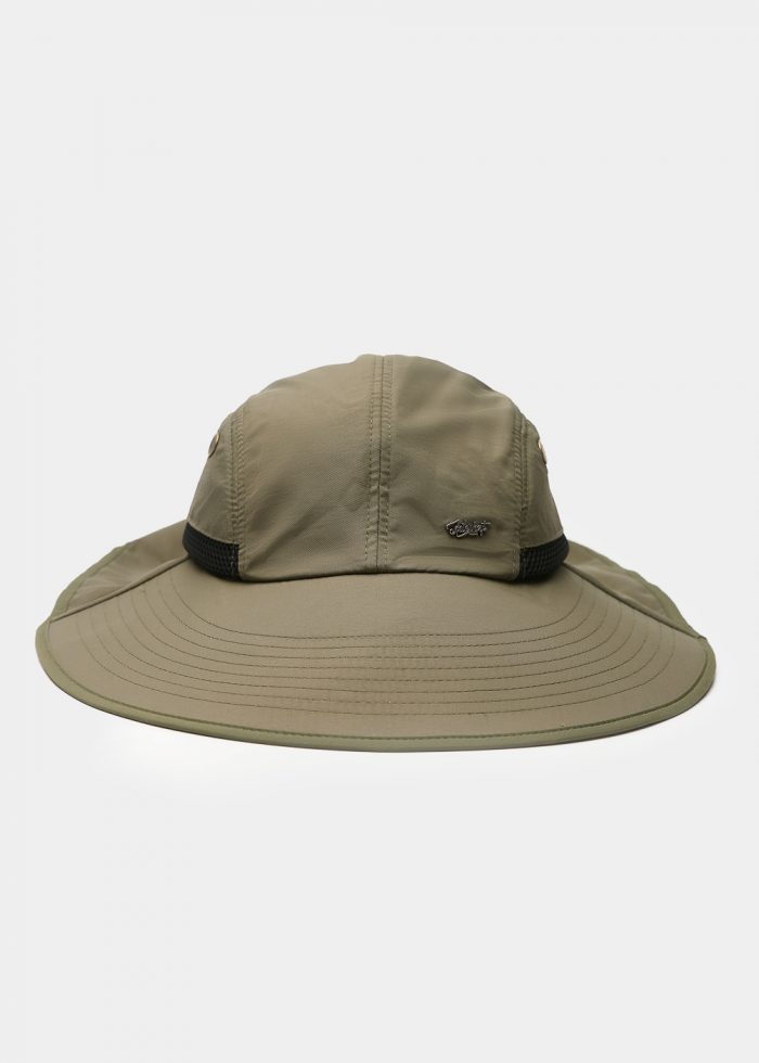 Khaki active hat with neck protector - Image 2