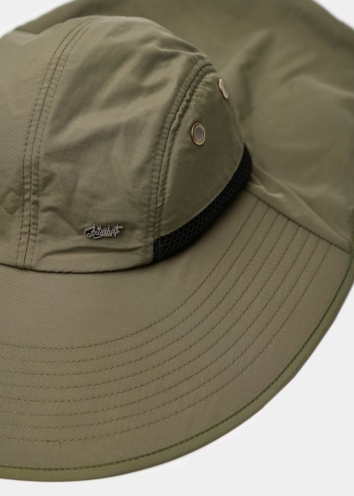 Khaki active hat with neck protector - Image 3
