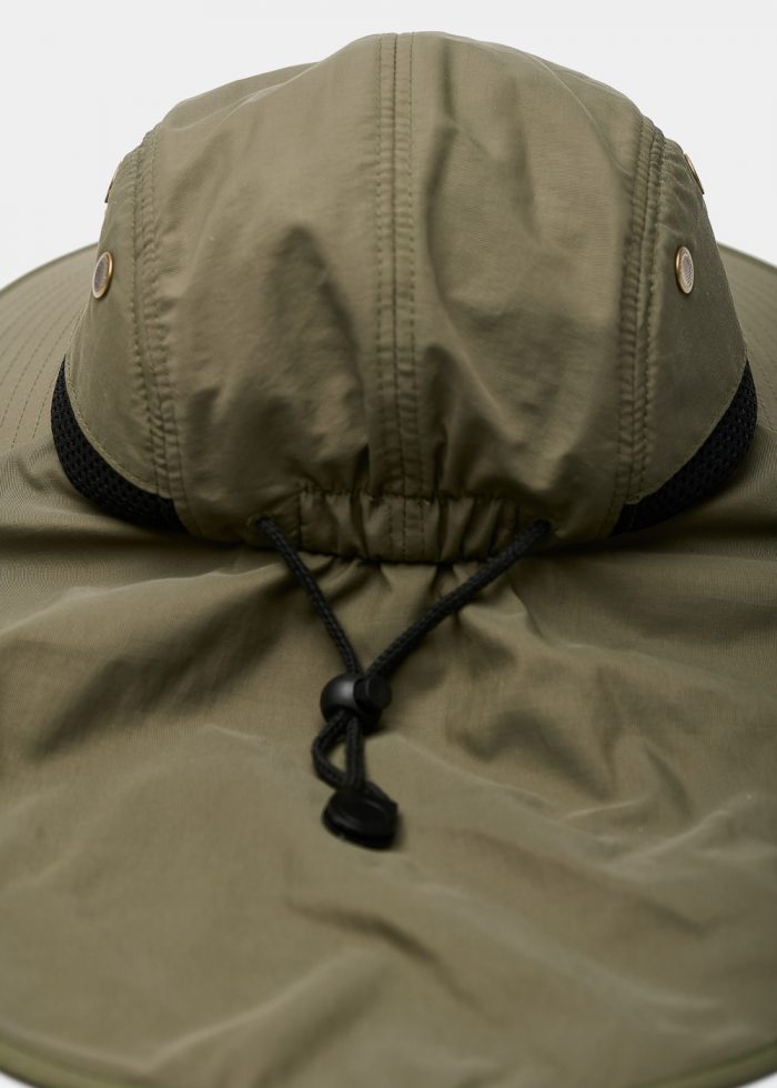 Khaki active hat with neck protector - Image 4