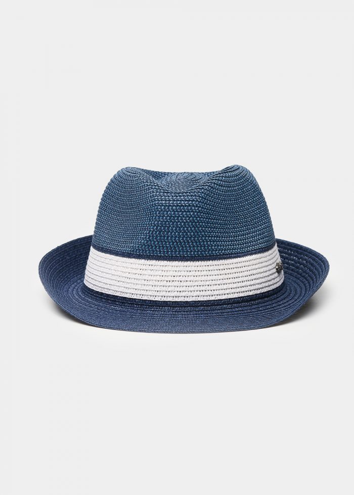 Blue fedora with white details - Image 2