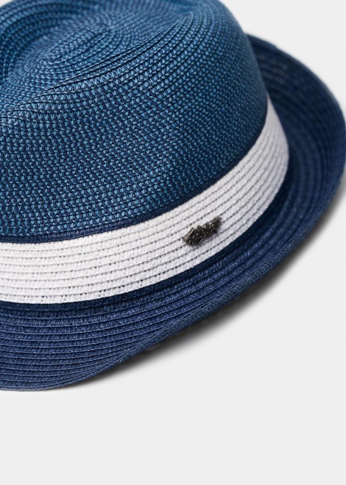 Blue fedora with white details - Image 3