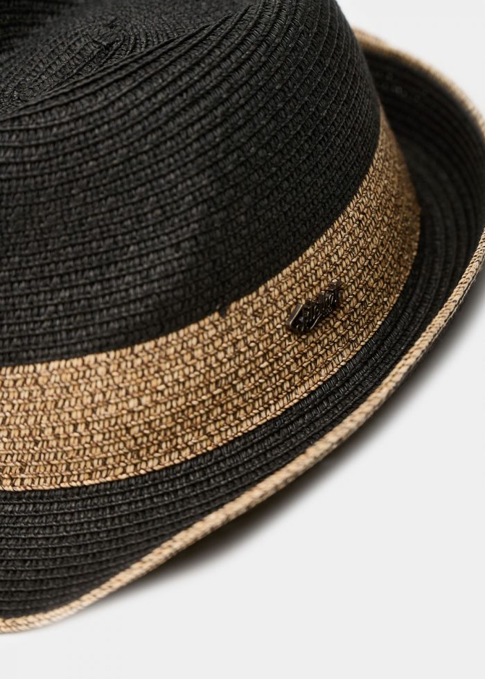Black fedora with beige detail - Image 3