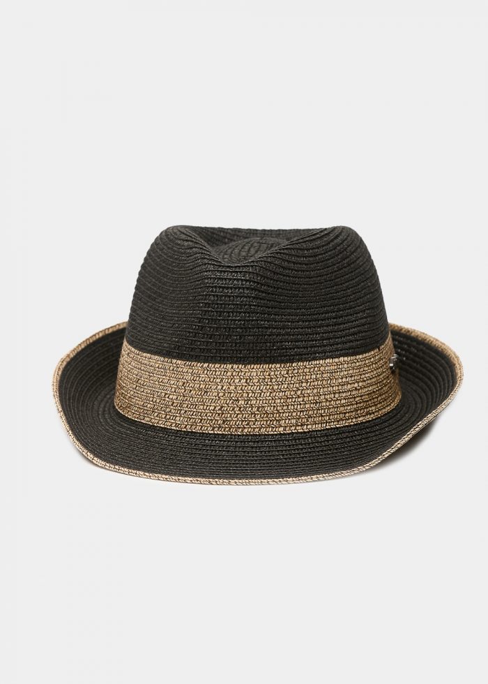 Black fedora with beige detail - Image 2