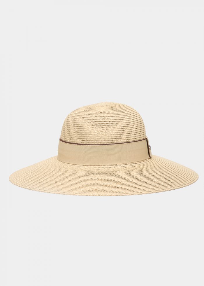 Beige Straw Hat w/ Strap - Image 2