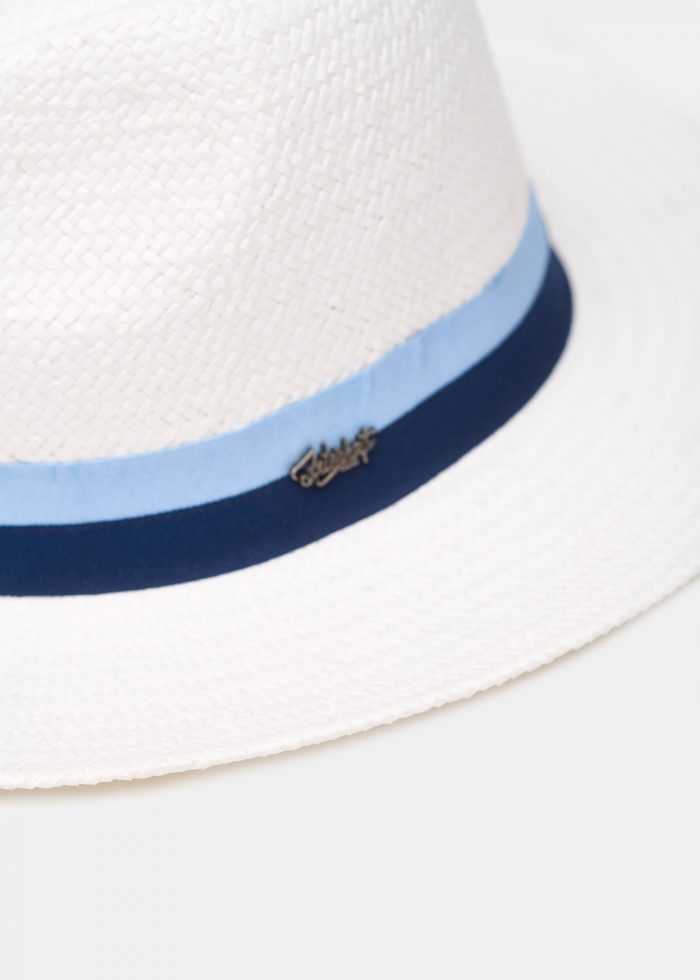 White Panama w/ Double Blue Strap - Image 4