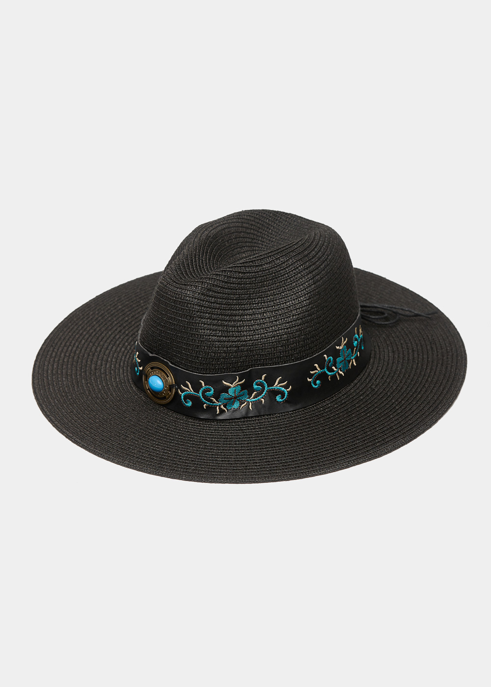 Black Panama w/ Boho Details Black Panama w/ Boho Details - Image 1