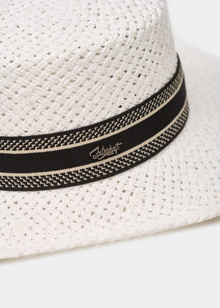 White Venezia Style Straw Hat - Image 3