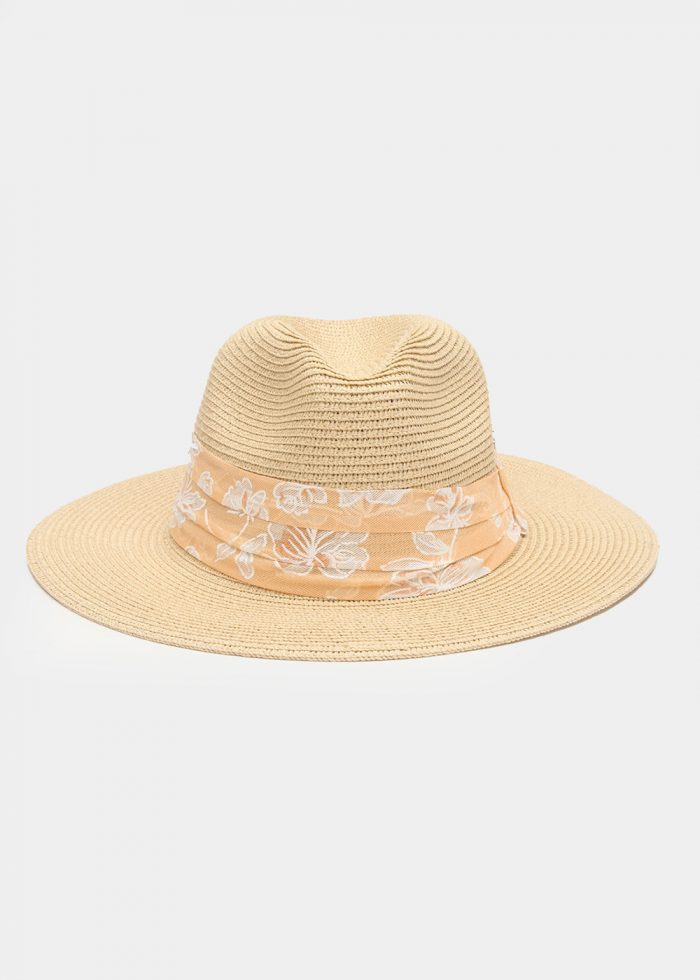 Beige Panama w/ orange bandanna - Image 3