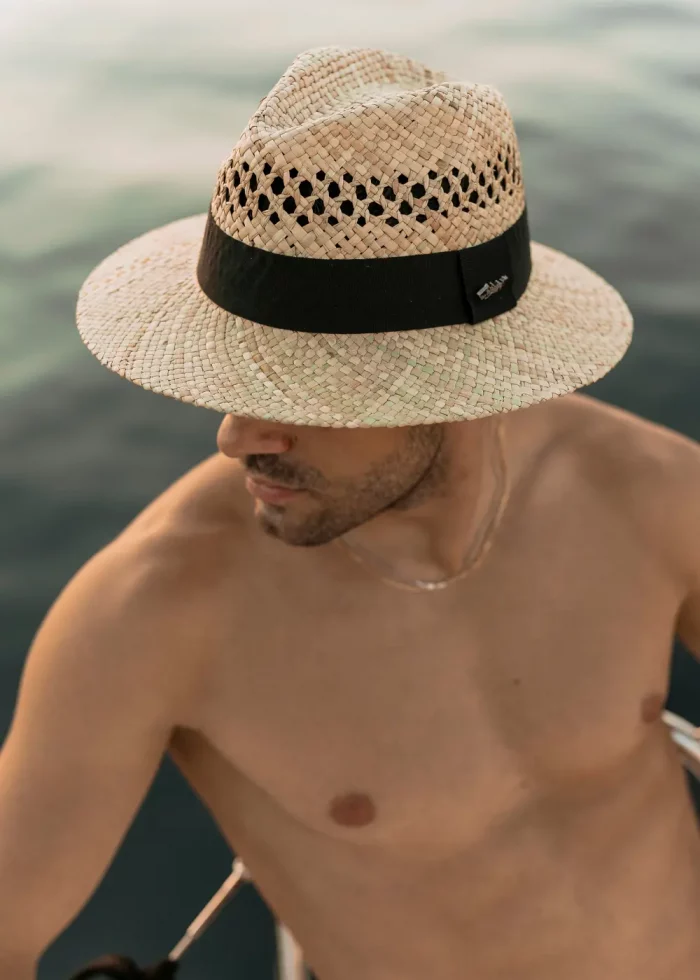 Natural Straw Panama Style Hat - Image 2
