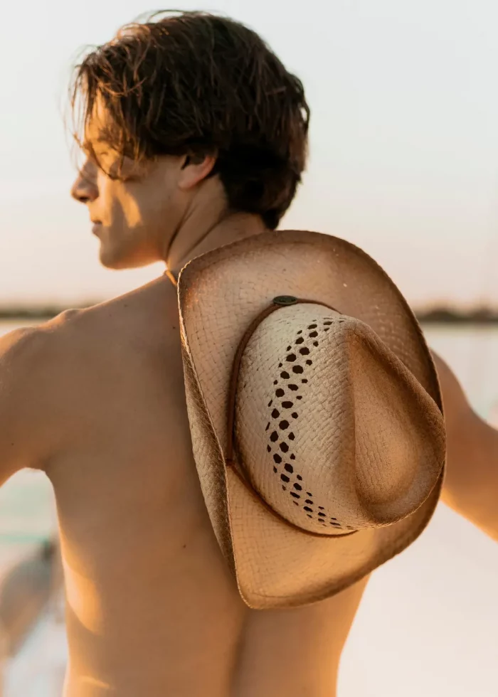 Cowboy Style Hat w/ Burnt Edges - Image 3