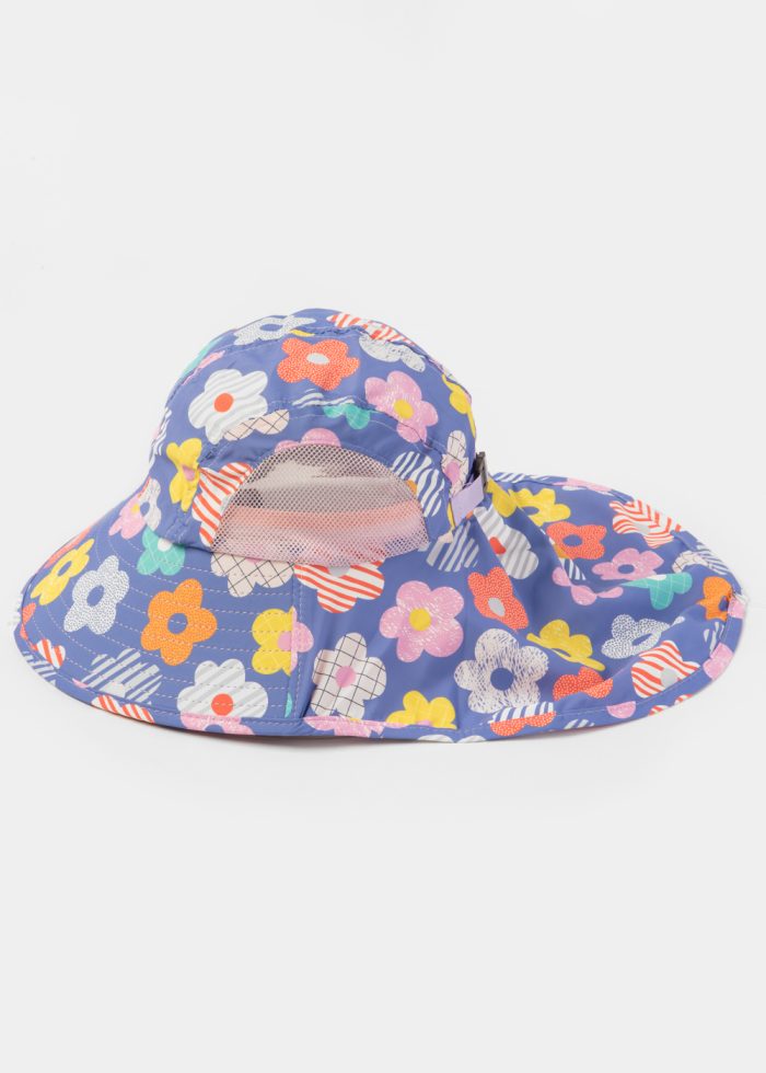Purple Kids Bucket Hat w/ Neck Protector - Image 3