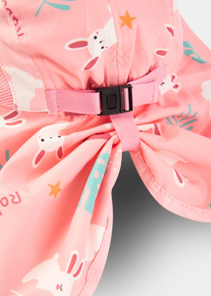 Pink Kids Bucket Hat w/ Neck Protector - Image 5