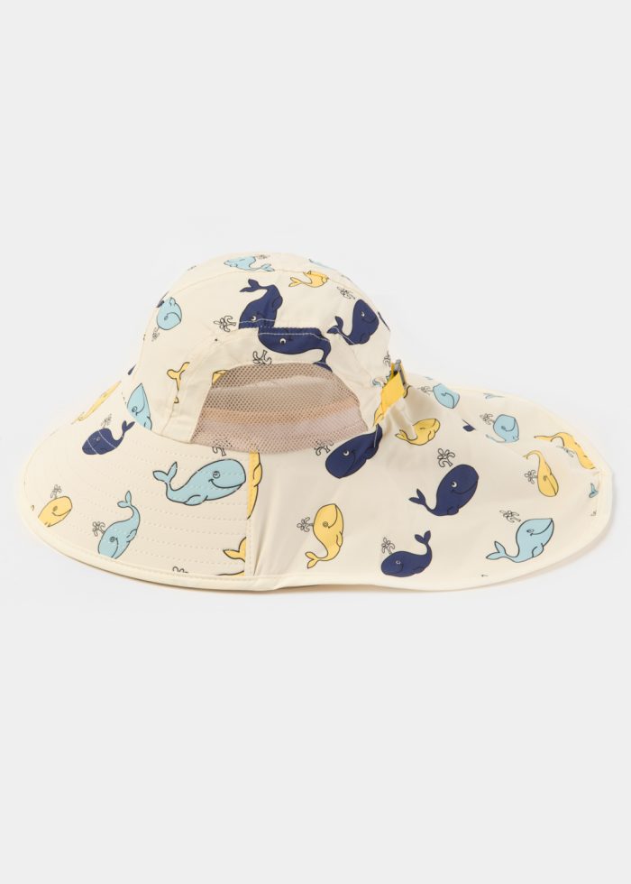 Yellow Kids Bucket Hat w/ Neck Protector - Image 3