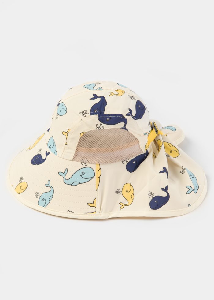Yellow Kids Bucket Hat w/ Neck Protector - Image 4