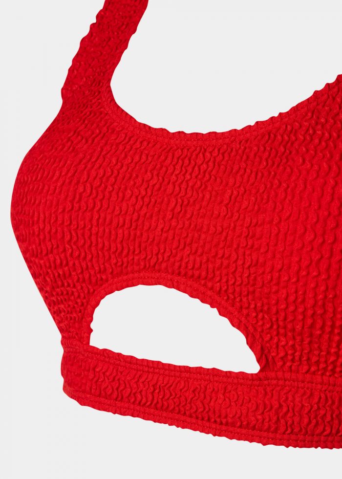 Corsica Bikini Top - Red Crinkle - Image 4