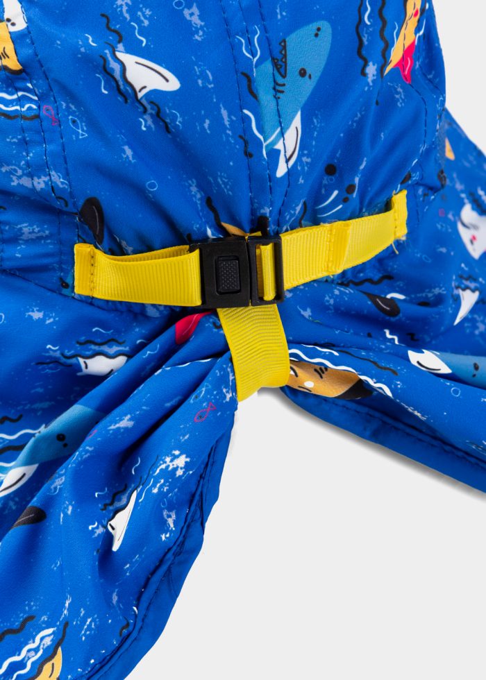 Blue Kids Bucket Hat w/ Neck Protector - Image 5