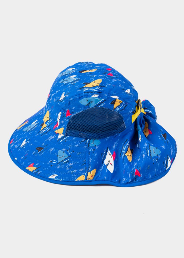Blue Kids Bucket Hat w/ Neck Protector - Image 3