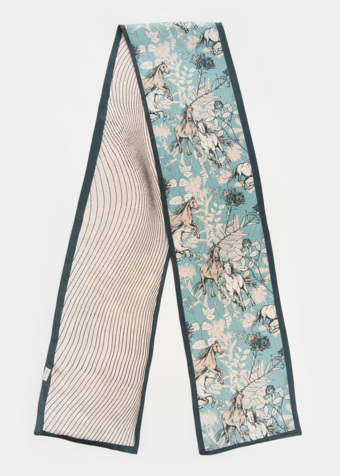 Horses Print Silk Scarf - Image 3
