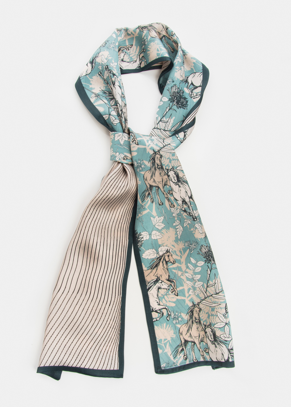 Horses Print Silk Scarf Horses Print Silk Scarf - Image 1