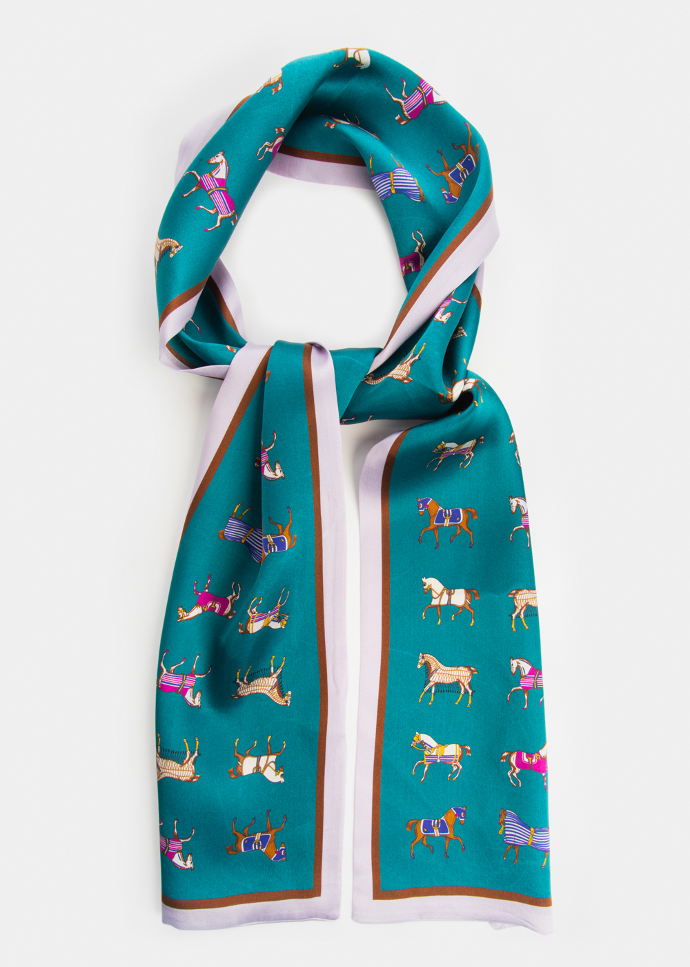 Horses Print Silk Scarf Horses Print Silk Scarf - Image 1