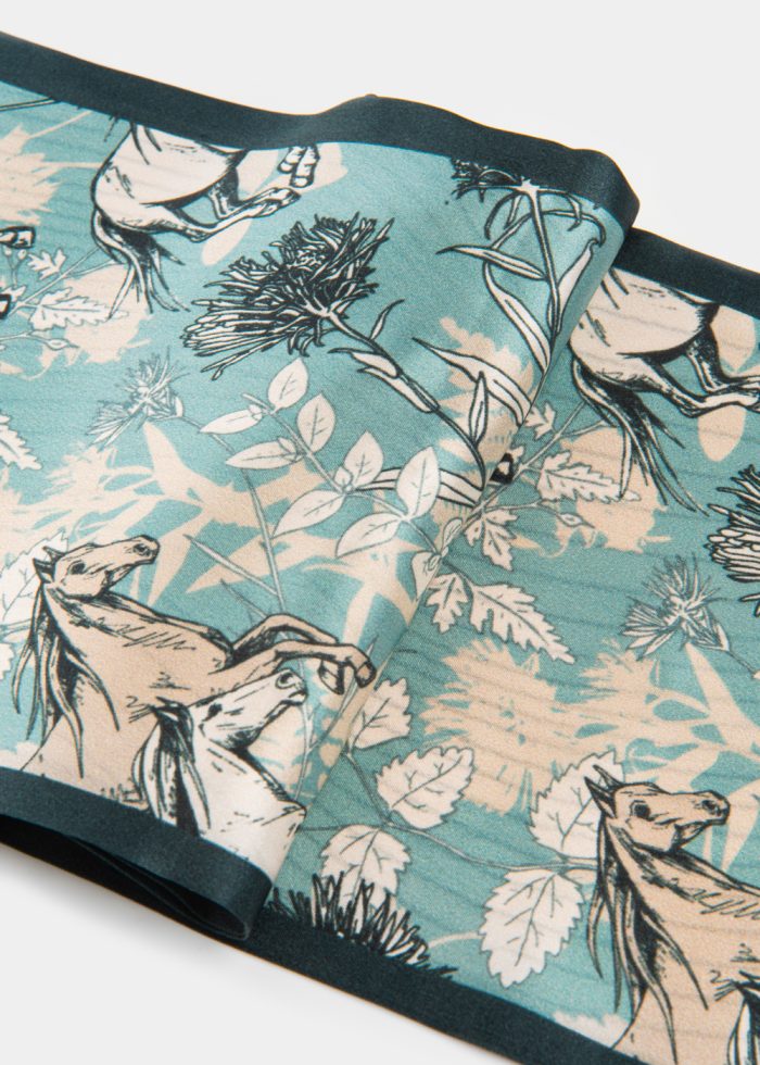 Horses Print Silk Scarf - Image 4