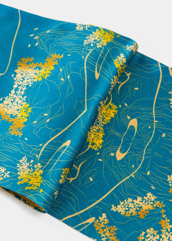 Flowers Print Silk Scarf - Image 3