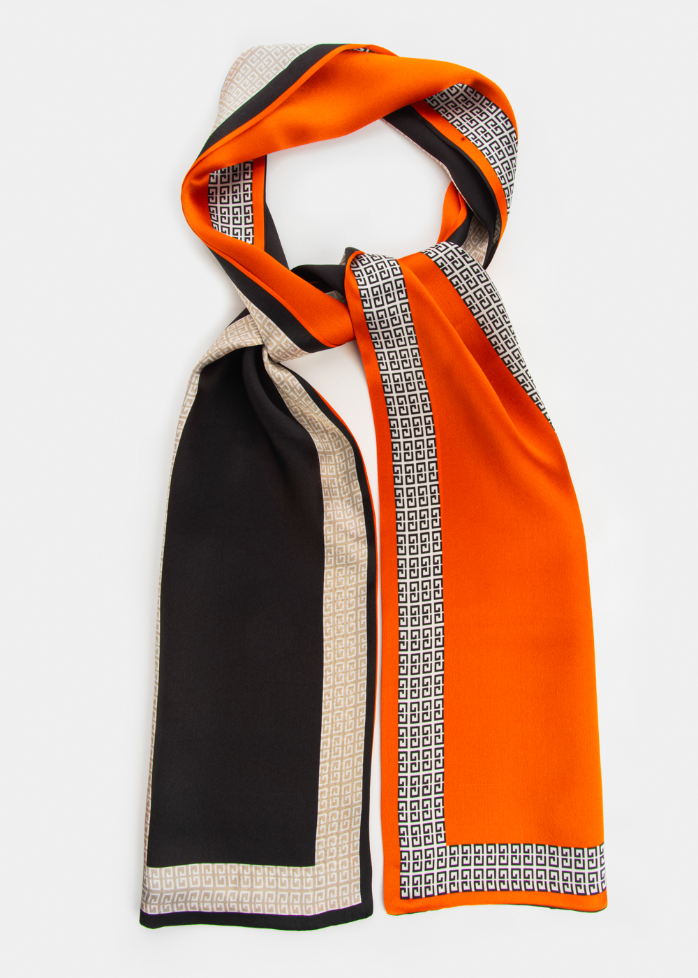 Meander Print Silk Scarf Meander Print Silk Scarf - Image 1